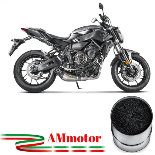 Akrapovic Yamaha Mt-07 17 - 2020 Impianto Di Scarico Completo Racing Line Terminale Titanio Moto