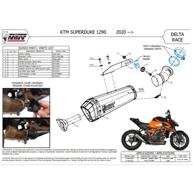 Mivv Ktm 1290 Superduke 2020 - 2023 Terminale Di Scarico Moto Delta Race Inox Omologato