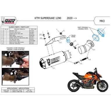 Mivv Ktm 1290 Superduke 2020 - 2023 Terminale Di Scarico Moto Marmitta Mk3 Carbonio