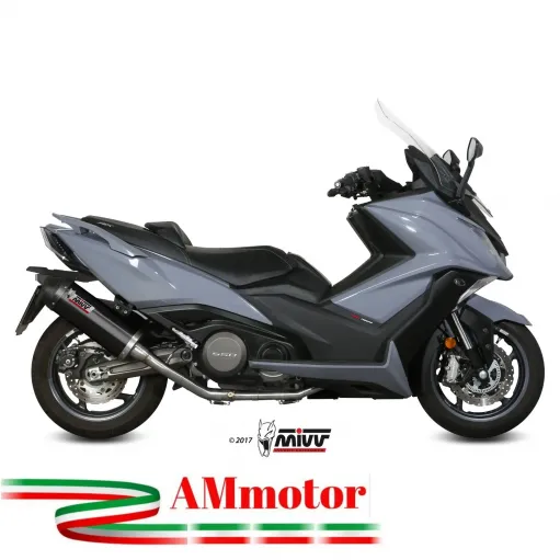 Scarico Completo Mivv Kymco AK 550 Terminale Oval Inox Nero Moto Scooter