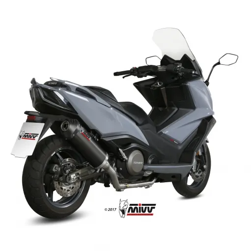 Scarico Completo Mivv Kymco AK 550 Terminale Oval Inox Nero Moto Scooter