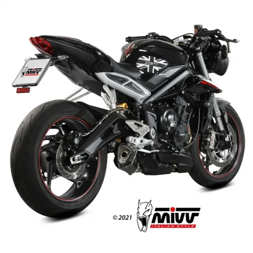 Mivv Triumph Street Triple 765 R / RS Terminale Di Scarico Moto Marmitta Delta Race Nero Omologato