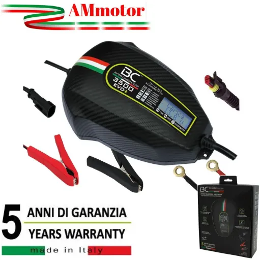 Carica Batteria Per Moto Scooter BC 3500 EVO + CARBON 150 ah 8 Cicli Mantenitore BC Battery