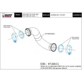 Ktm 890 Duke Mivv Tubo Elimina Kat Catalizzatore Moto Collettore Scarico 2