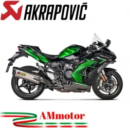 Akrapovic Kawasaki Ninja H2 Sx 21 - 2024 Terminale Di Scarico Slip-On Line Titanio Moto Omologato