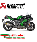 Akrapovic Kawasaki Ninja H2 Sx 21 - 2022 Terminale Di Scarico Slip-On Line Titanio Moto Omologato