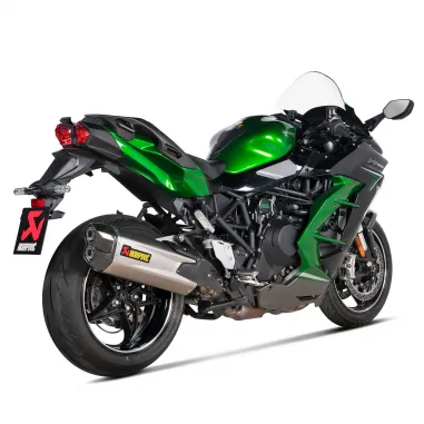 Akrapovic Kawasaki Ninja H2 Sx 21 - 2024 Terminale Di Scarico Slip-On Line Titanio Moto Omologato