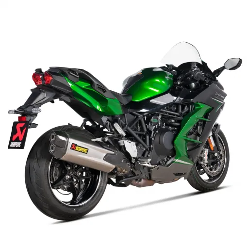 Akrapovic Kawasaki Ninja H2 Sx 21 - 2024 Terminale Di Scarico Slip-On Line Titanio Moto Omologato
