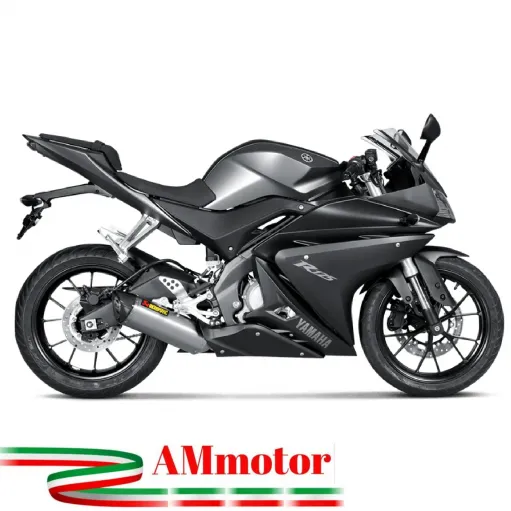 Akrapovic Yamaha Yzf R 125 17 - 2018 Impianto Di Scarico Completo Racing Line Terminale Titanio Moto