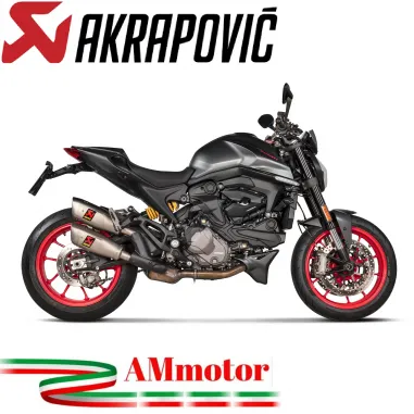 Akrapovic Ducati Monster 937 Terminali Di Scarico Slip-On Line Titanio Moto Omologati
