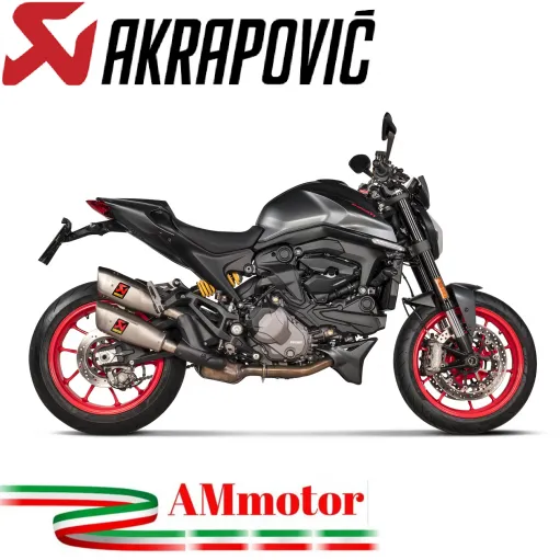 Akrapovic Ducati Monster 937 Terminali Di Scarico Slip-On Line Titanio Moto Omologati