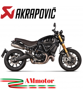 Akrapovic Ducati Scrambler 1100 2021 - 2022 Terminali Di Scarico Slip-On Line Titanio Moto Omologato