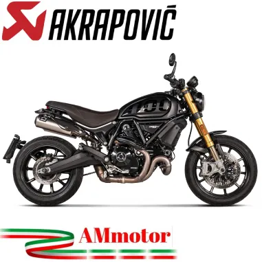 Akrapovic Ducati Scrambler 1100 21 - 2024 Terminali Di Scarico Moto Slip-On Line Titanio Omologato
