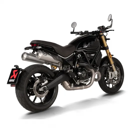 Akrapovic Ducati Scrambler 1100 21 - 2024 Terminali Di Scarico Moto Slip-On Line Titanio Omologato