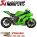 Akrapovic Kawasaki Ninja Zx-10 R 21 - 2024 Terminale Di Scarico Moto Slip-On Line Titanio
