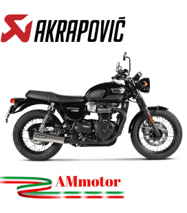 Akrapovic Triumph Bonneville T100 17 - 2020 Terminali Di Scarico Slip-On Line Titanio Moto Omologati