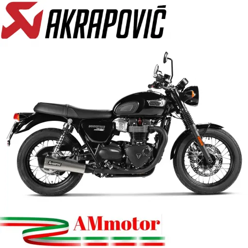 Akrapovic Triumph Bonneville T100 17 - 2020 Terminali Di Scarico Slip-On Line Titanio Moto Omologati