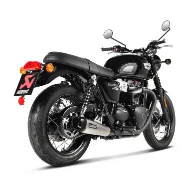 Akrapovic Triumph Bonneville T100 17 - 2020 Terminali Di Scarico Slip-On Line Titanio Moto Omologati