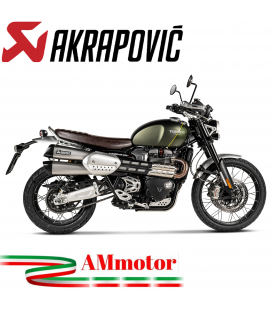 Akrapovic Triumph Scrambler 1200 Terminali Di Scarico Slip-On Line Titanio Moto Omologati
