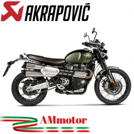Akrapovic Triumph Scrambler 1200 Terminali Di Scarico Slip-On Line Titanio Moto Omologati