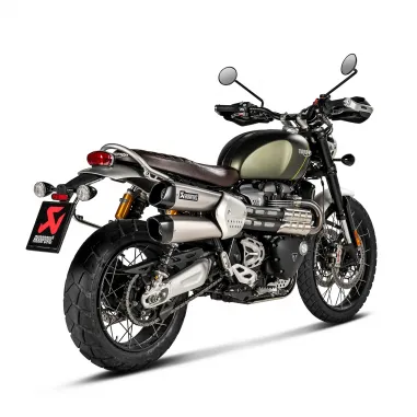 Akrapovic Triumph Scrambler 1200 Terminali Di Scarico Slip-On Line Titanio Moto Omologati