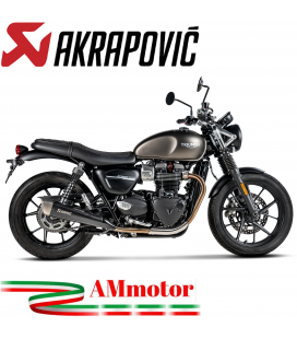 Akrapovic Triumph Street Twin 900 16 - 2020 Terminali Di Scarico Slip-On Line Titanio Moto Omologati