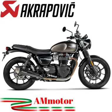 Akrapovic Triumph Street Twin 900 16 - 2020 Terminali Di Scarico Slip-On Line Titanio Moto Omologati