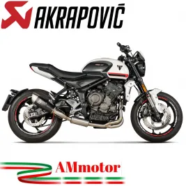 Akrapovic Triumph Trident 660 Impianto Di Scarico Completo Racing Line Terminale In Titanio Moto 2