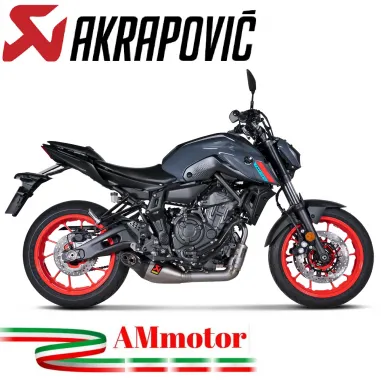 Akrapovic Yamaha Mt-07 21 - 2022 Impianto Di Scarico Completo Racing Line Terminale Titanio Moto Omologato