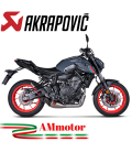 Akrapovic Yamaha Mt-07 21 - 2022 Impianto Di Scarico Completo Racing Line Terminale Titanio Moto Omologato