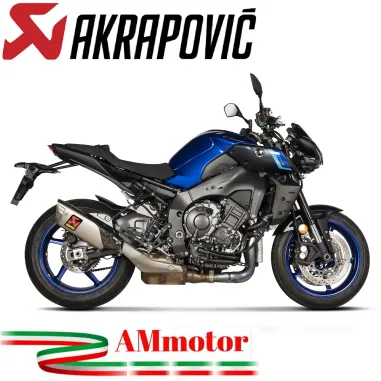 Akrapovic Yamaha Mt-10 2022 Terminale Di Scarico Slip-On Titanio Moto Omologato