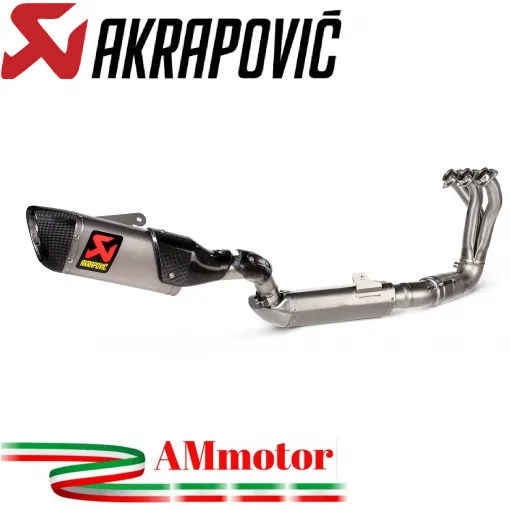 Akrapovic Yamaha Tracer 9 GT Impianto Di Scarico Completo Racing Line Terminale Titanio Moto Omologato