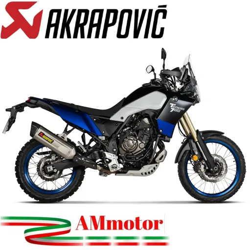 Akrapovic Yamaha Tenere 700 19 - 2024 Terminale Di Scarico Slip-On Titanio Moto Omologato
