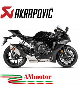 Akrapovic Yamaha Yzf R1 15 - 2022 Terminale Di Scarico Slip-On Line Titanio Moto Omologato