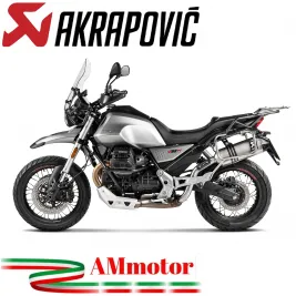 Akrapovic Moto Guzzi V85 TT Terminale Di Scarico Slip-On Line Titanio Moto Omologato