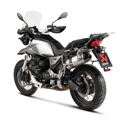 Akrapovic Moto Guzzi V85 TT Terminale Di Scarico Slip-On Line Titanio Moto Omologato