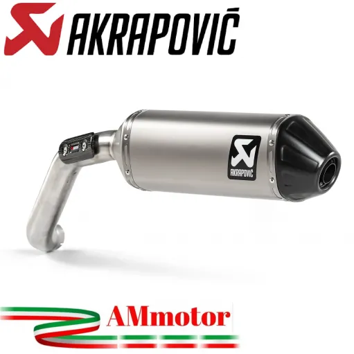 Akrapovic Moto Guzzi V85 TT Terminale Di Scarico Slip-On Line Titanio Moto Omologato