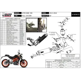 Scarico Completo Mivv Ktm 390 Duke 13 - 2016 Terminale Gp Inox Nero Moto 2