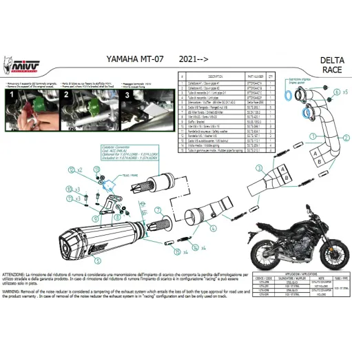 Scarico Completo Mivv Yamaha Mt-07 21 - 2023 Terminale Delta Race Inox Moto