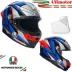 Casco Agv K6 S Slashcut Integrale Per Moto Bianco Nero Blu Lucido Visiera Max Pinlock