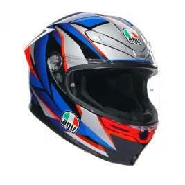 Casco Agv K6 S Slashcut Integrale Per Moto Bianco Nero Blu Lucido Visiera Max Pinlock 2