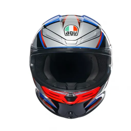 Casco Agv K6 S Slashcut Integrale Per Moto Bianco Nero Blu Lucido Visiera Max Pinlock