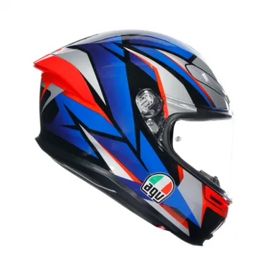 Casco Agv K6 S Slashcut Integrale Per Moto Bianco Nero Blu Lucido Visiera Max Pinlock