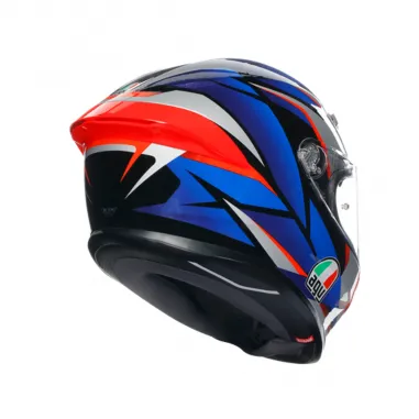 Casco Agv K6 S Slashcut Integrale Per Moto Bianco Nero Blu Lucido Visiera Max Pinlock