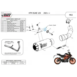 Mivv Ktm 125 Duke 21 - 2023 Terminale Di Scarico Marmitta Mk3 Inox Nero Moto Racing 2