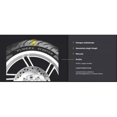 Angel Scooter Pirelli Pneumatici 120 80 16 100 80 16 Coppia Gomme