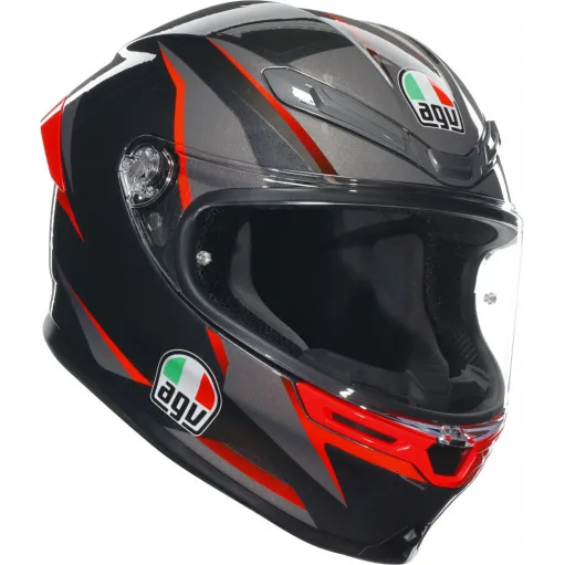 Casco Agv K6 S Slashcut Integrale Per Moto Bianco Nero Blu Lucido Visiera Max Pinlock