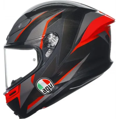 Casco Agv K6 S Slashcut Integrale Per Moto Bianco Nero Blu Lucido Visiera Max Pinlock