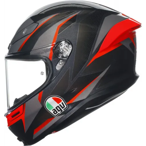 Casco Agv K6 S Slashcut Integrale Per Moto Bianco Nero Blu Lucido Visiera Max Pinlock