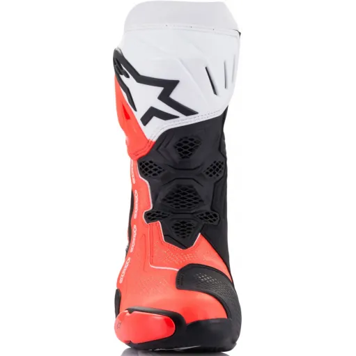Alpinestars Supertech R Vented Black White Red Fluo Stivale Moto Racing Pista